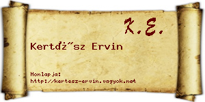 Kertész Ervin névjegykártya