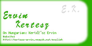ervin kertesz business card